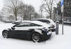 A Dutch Tesla car charging