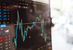 Stock price on monitor